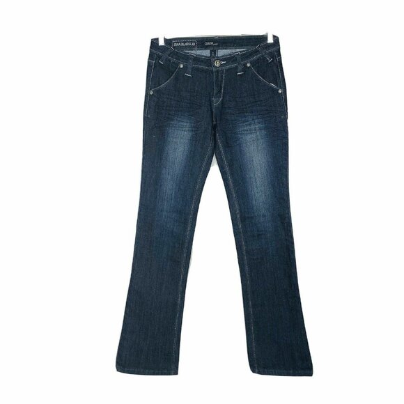 Clash Jeans Dark Wash Silver Thread Bootcut 5 Junior Size - Picture 1 of 5